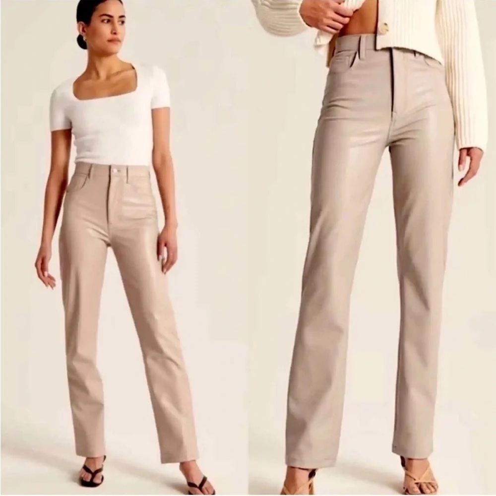 Abercrombie and Fitch 90's Straight Ultra High Rise vegan leather 29/8